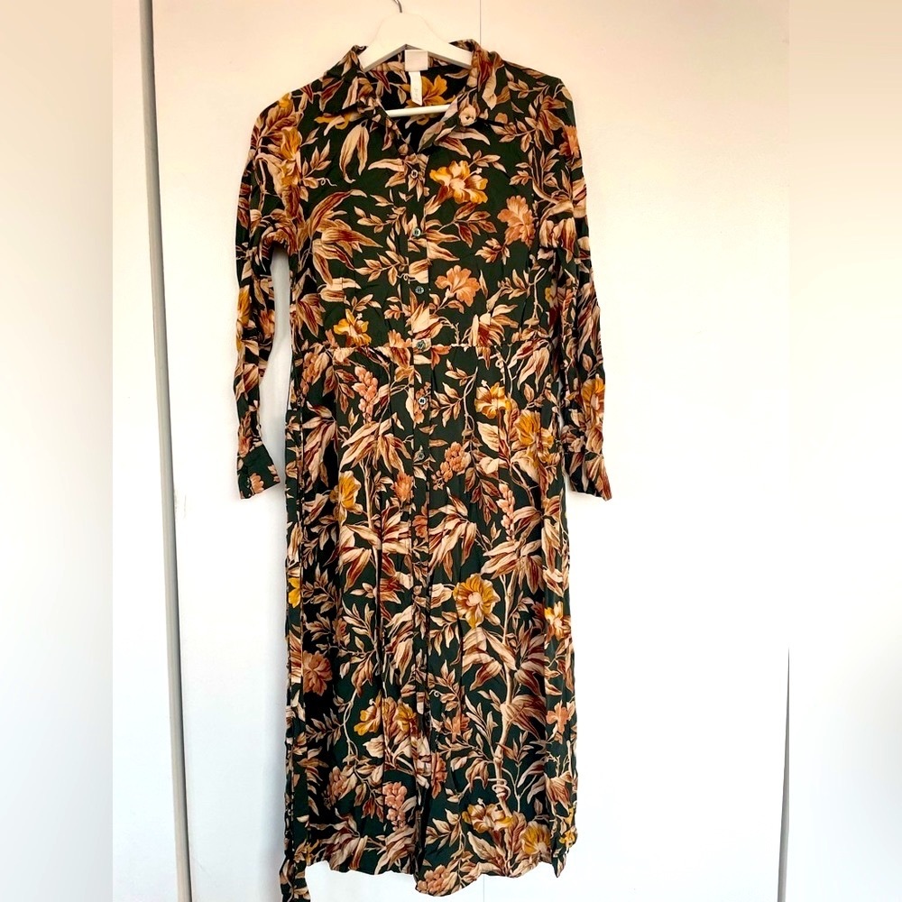 H&M floral long sleeve maxi dress